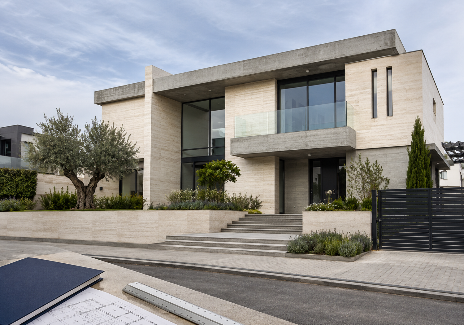 בניין מגורים מודרני במסגרת הערכת שווי מקרקעין